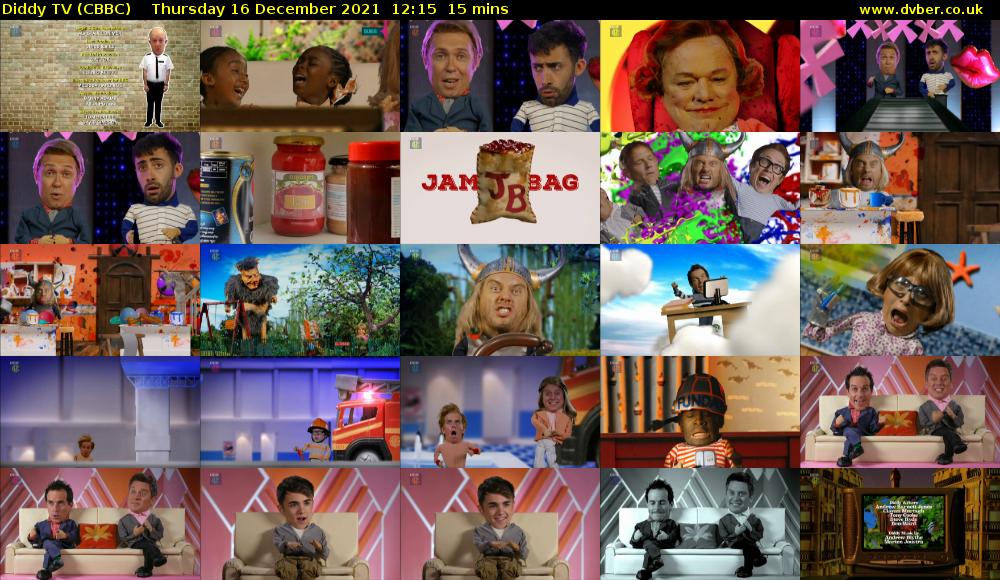 Diddy TV (CBBC) Thursday 16 December 2021 12:15 - 12:30