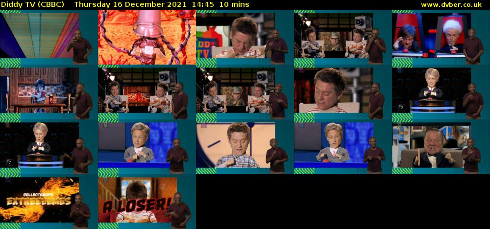 Diddy TV (CBBC) Thursday 16 December 2021 14:45 - 14:55