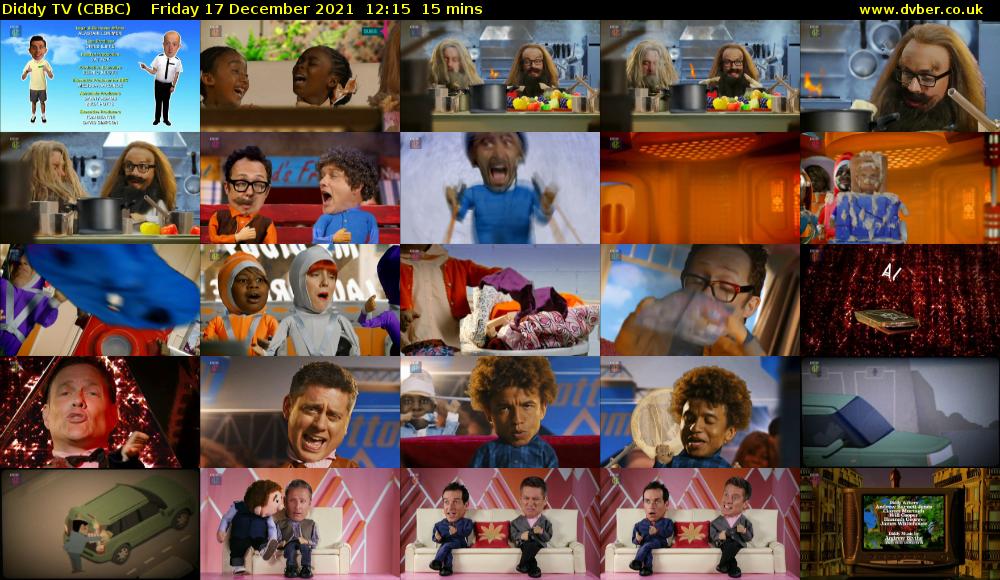 Diddy TV (CBBC) Friday 17 December 2021 12:15 - 12:30