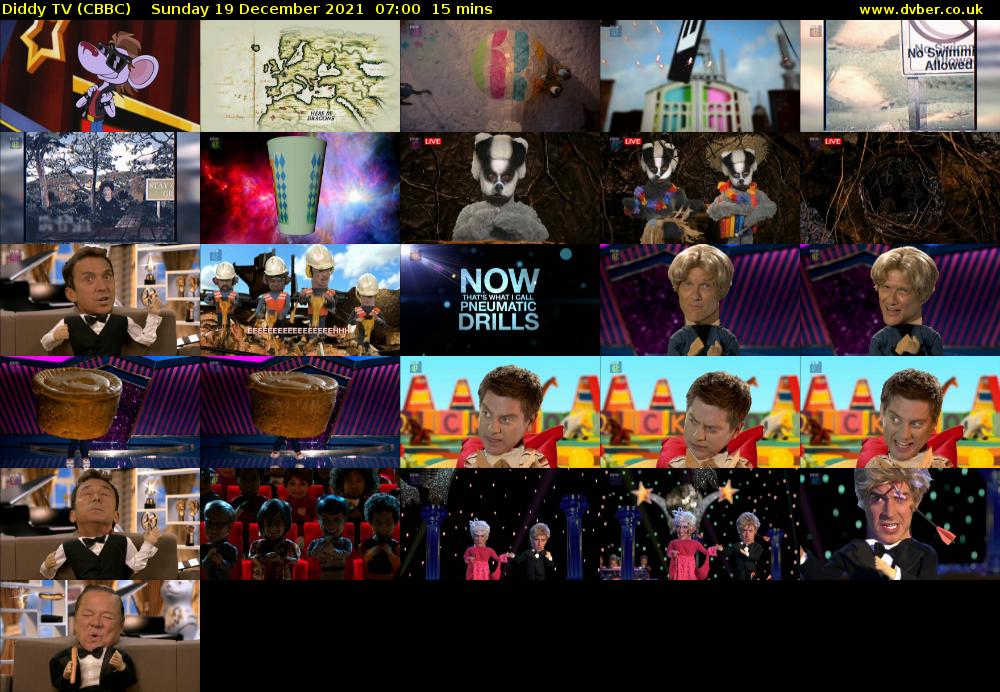Diddy TV (CBBC) Sunday 19 December 2021 07:00 - 07:15