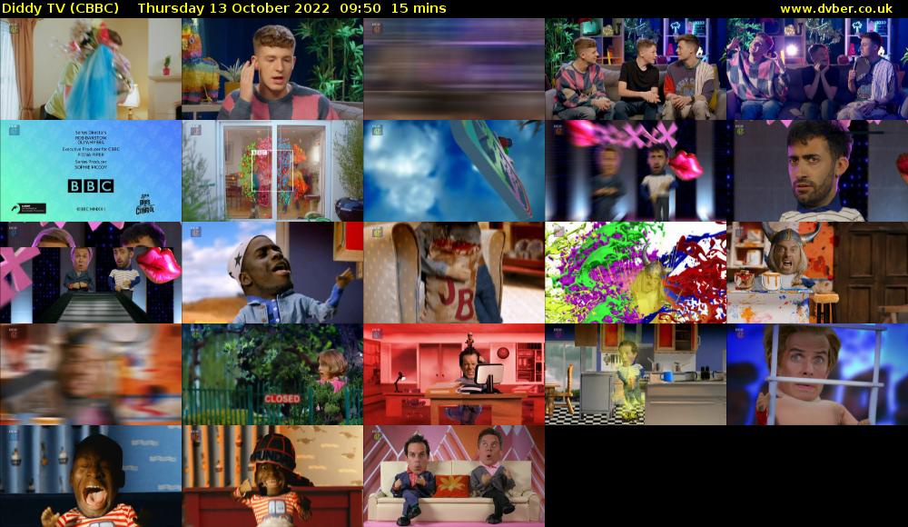 Diddy TV (CBBC) Thursday 13 October 2022 09:50 - 10:05