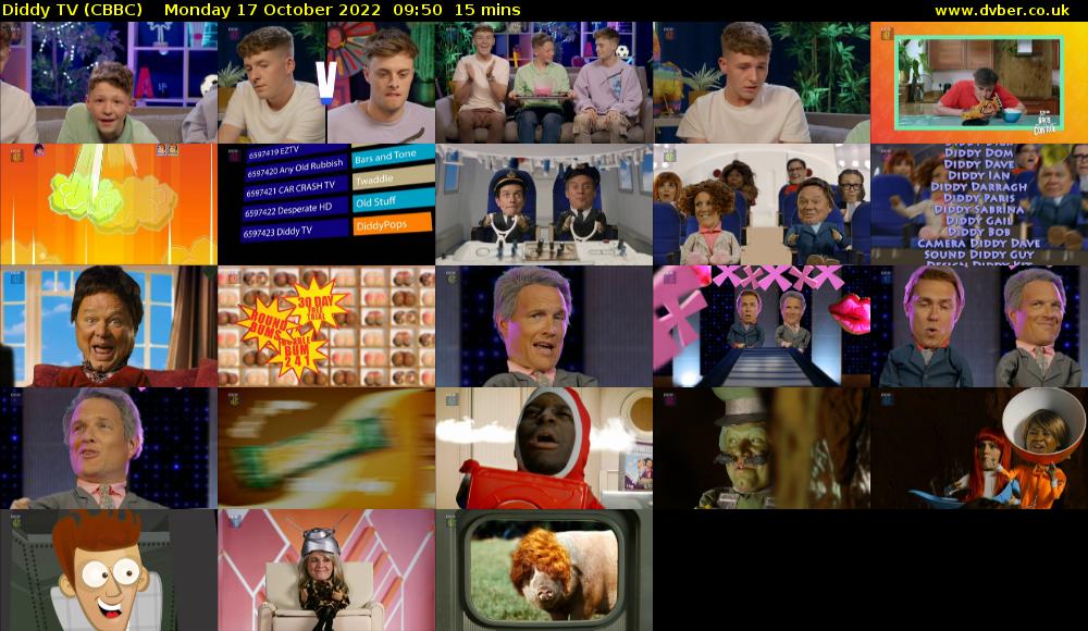 Diddy TV (CBBC) Monday 17 October 2022 09:50 - 10:05