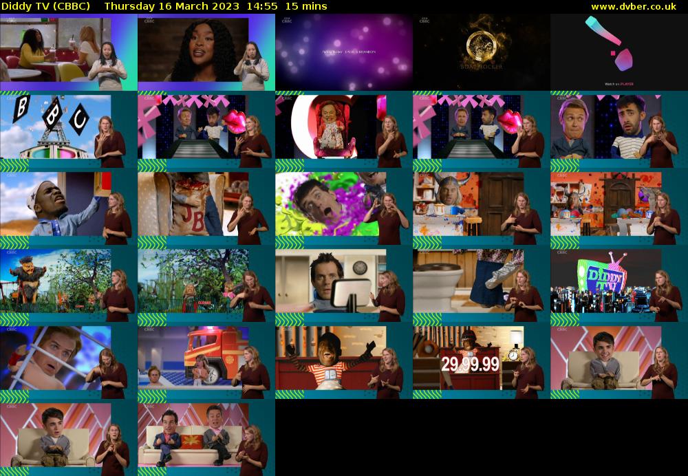 Diddy TV (CBBC) Thursday 16 March 2023 14:55 - 15:10