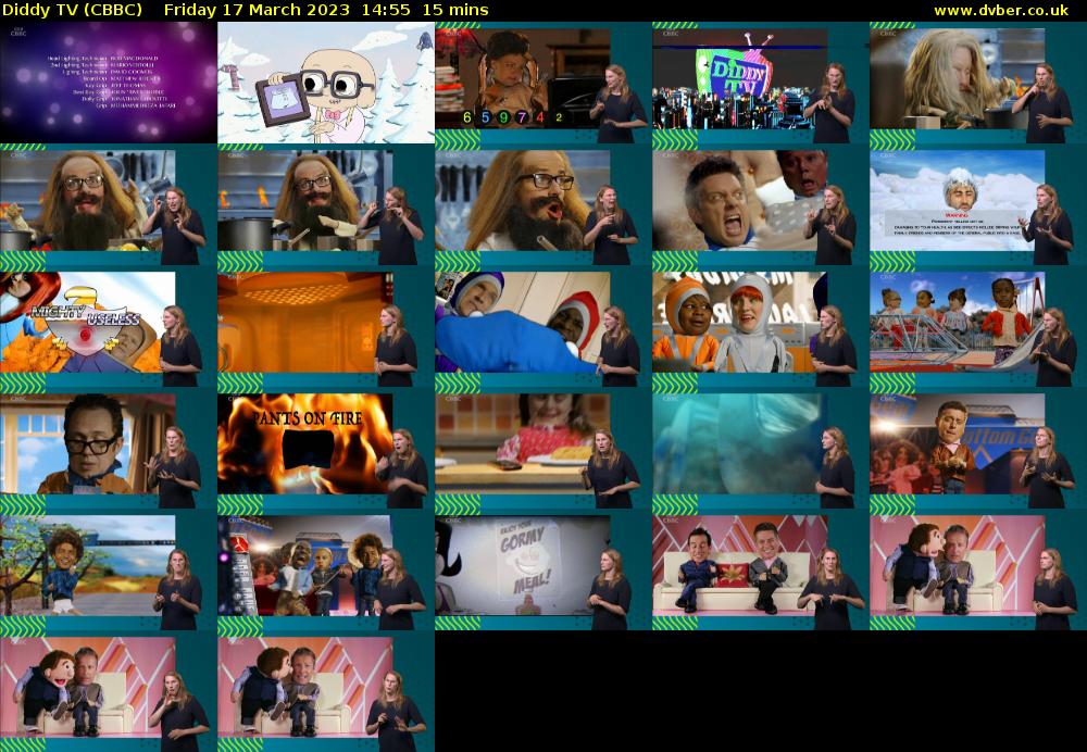Diddy TV (CBBC) Friday 17 March 2023 14:55 - 15:10