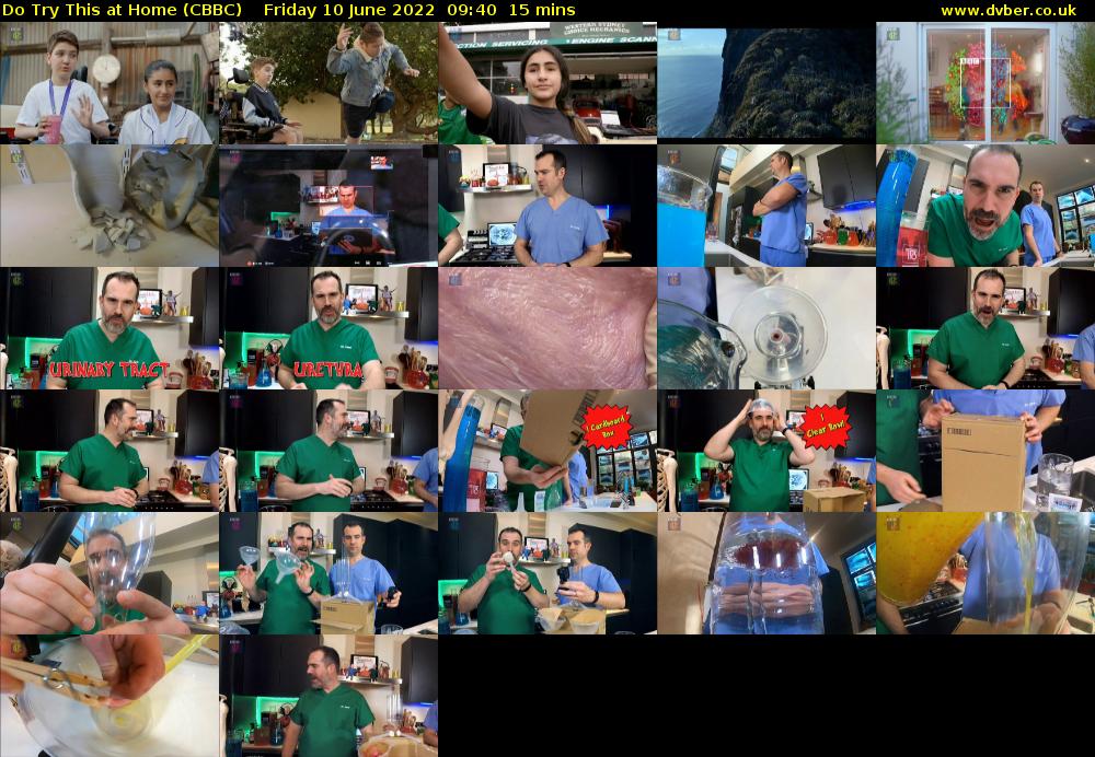 Do Try This at Home (CBBC) Friday 10 June 2022 09:40 - 09:55
