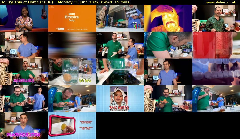 Do Try This at Home (CBBC) Monday 13 June 2022 09:40 - 09:55