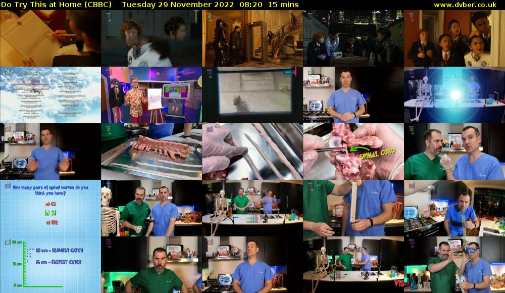 Do Try This at Home (CBBC) Tuesday 29 November 2022 08:20 - 08:35