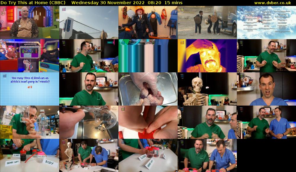 Do Try This at Home (CBBC) Wednesday 30 November 2022 08:20 - 08:35