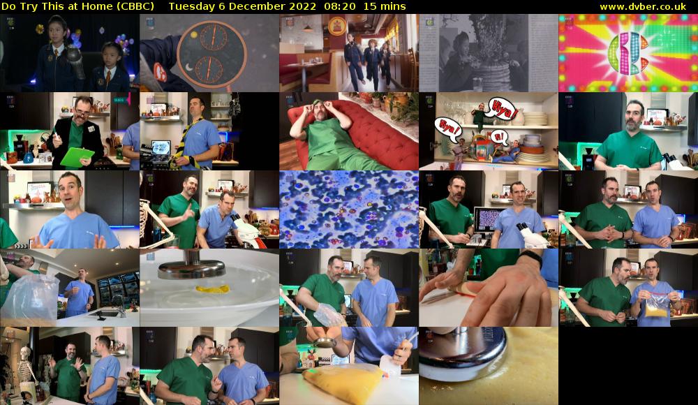 Do Try This at Home (CBBC) Tuesday 6 December 2022 08:20 - 08:35