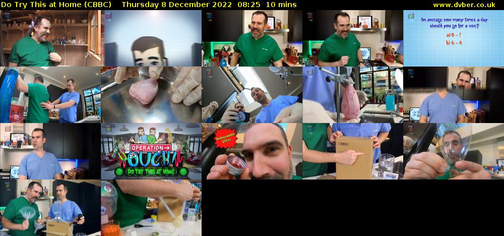 Do Try This at Home (CBBC) Thursday 8 December 2022 08:25 - 08:35