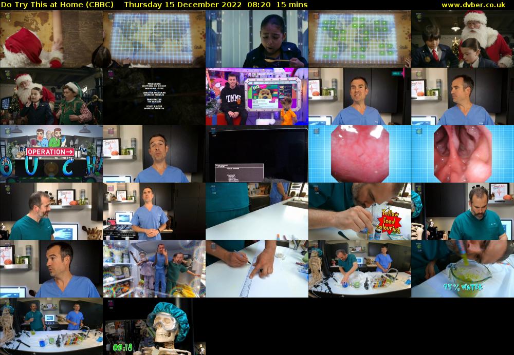 Do Try This at Home (CBBC) Thursday 15 December 2022 08:20 - 08:35