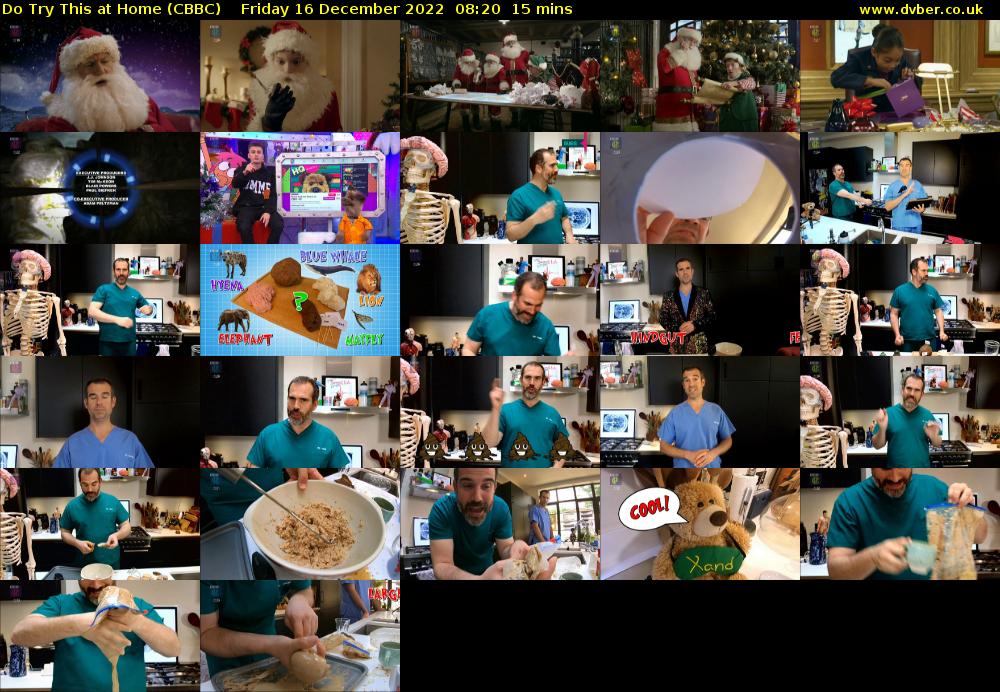 Do Try This at Home (CBBC) Friday 16 December 2022 08:20 - 08:35