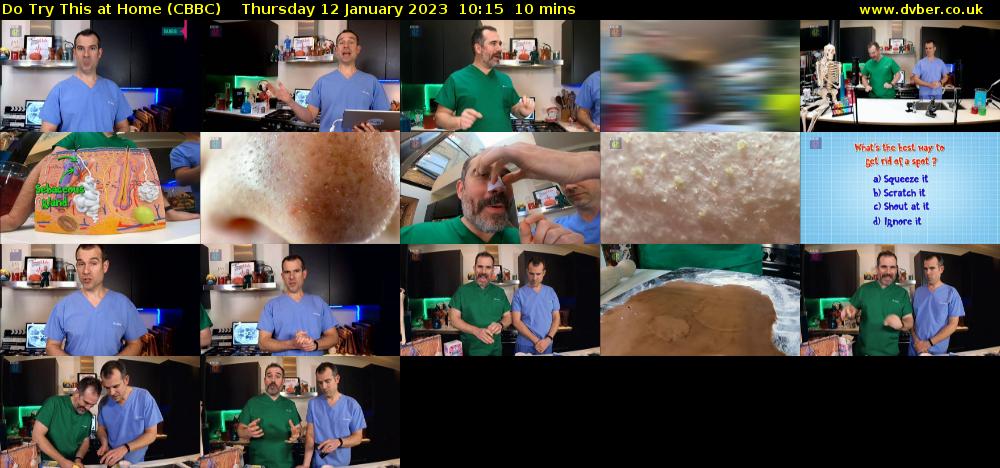Do Try This at Home (CBBC) Thursday 12 January 2023 10:15 - 10:25