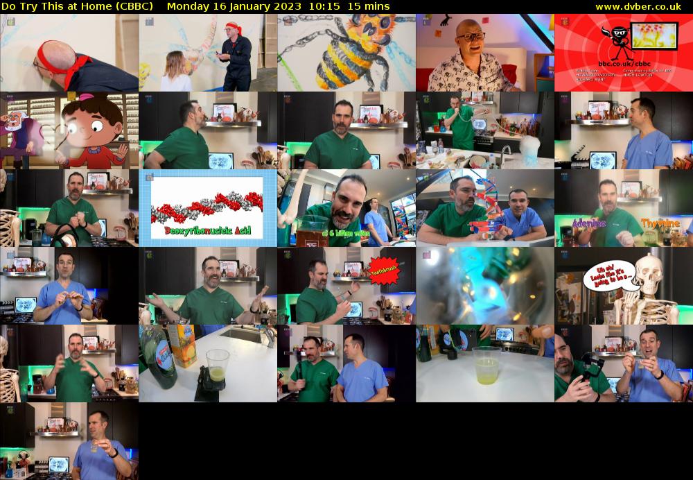 Do Try This at Home (CBBC) Monday 16 January 2023 10:15 - 10:30