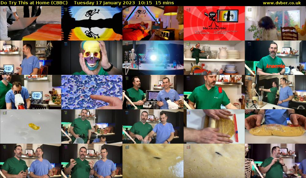 Do Try This at Home (CBBC) Tuesday 17 January 2023 10:15 - 10:30