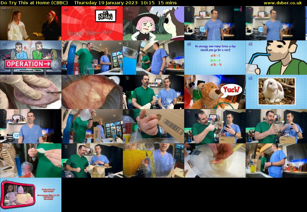 Do Try This at Home (CBBC) Thursday 19 January 2023 10:15 - 10:30