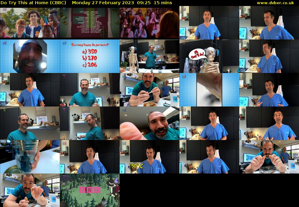 Do Try This at Home (CBBC) Monday 27 February 2023 09:25 - 09:40