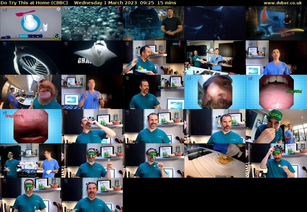 Do Try This at Home (CBBC) Wednesday 1 March 2023 09:25 - 09:40