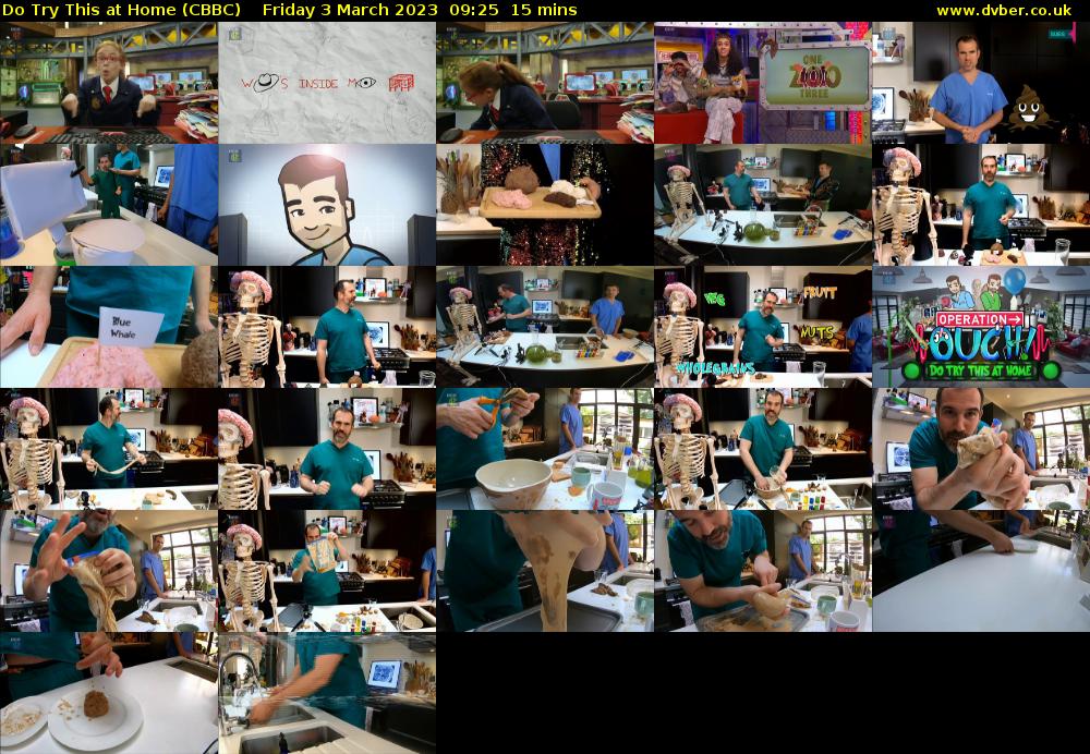 Do Try This at Home (CBBC) Friday 3 March 2023 09:25 - 09:40