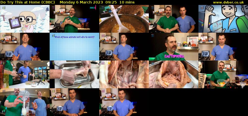 Do Try This at Home (CBBC) Monday 6 March 2023 09:25 - 09:35