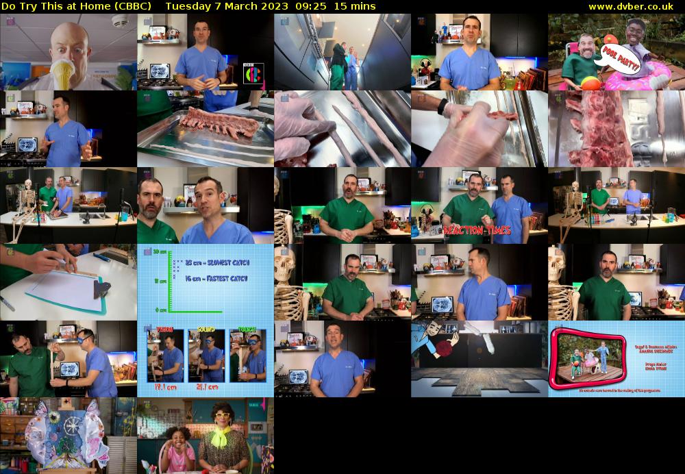 Do Try This at Home (CBBC) Tuesday 7 March 2023 09:25 - 09:40