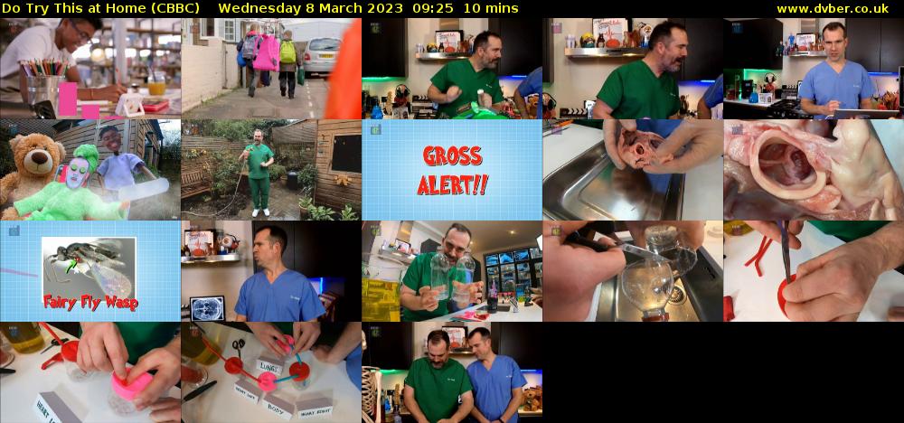 Do Try This at Home (CBBC) Wednesday 8 March 2023 09:25 - 09:35