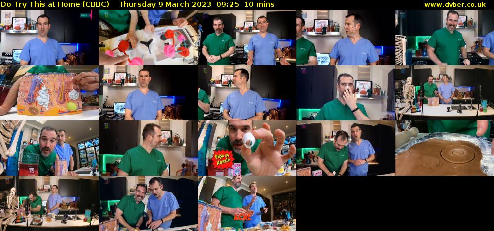 Do Try This at Home (CBBC) Thursday 9 March 2023 09:25 - 09:35