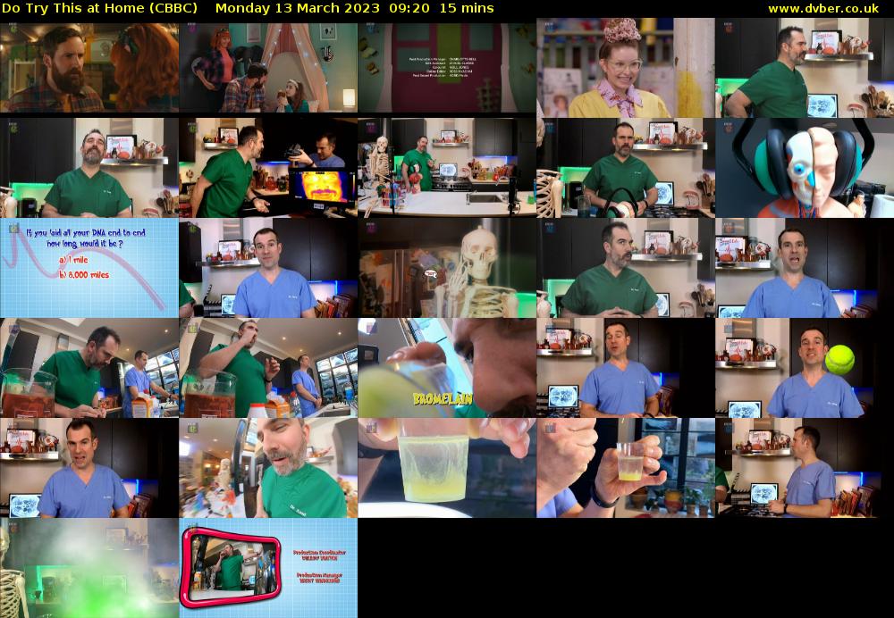 Do Try This at Home (CBBC) Monday 13 March 2023 09:20 - 09:35