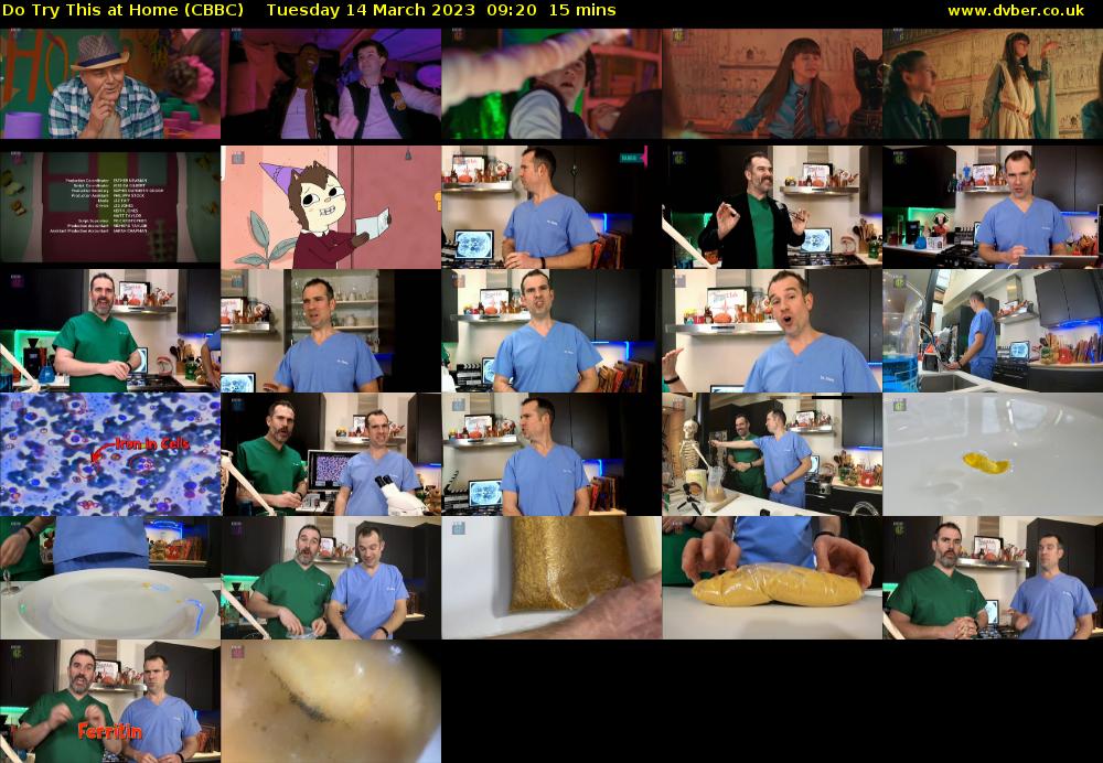Do Try This at Home (CBBC) Tuesday 14 March 2023 09:20 - 09:35