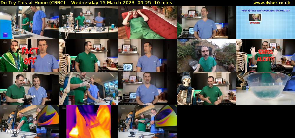 Do Try This at Home (CBBC) Wednesday 15 March 2023 09:25 - 09:35