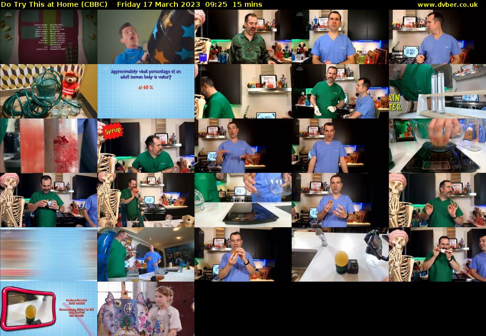 Do Try This at Home (CBBC) Friday 17 March 2023 09:25 - 09:40