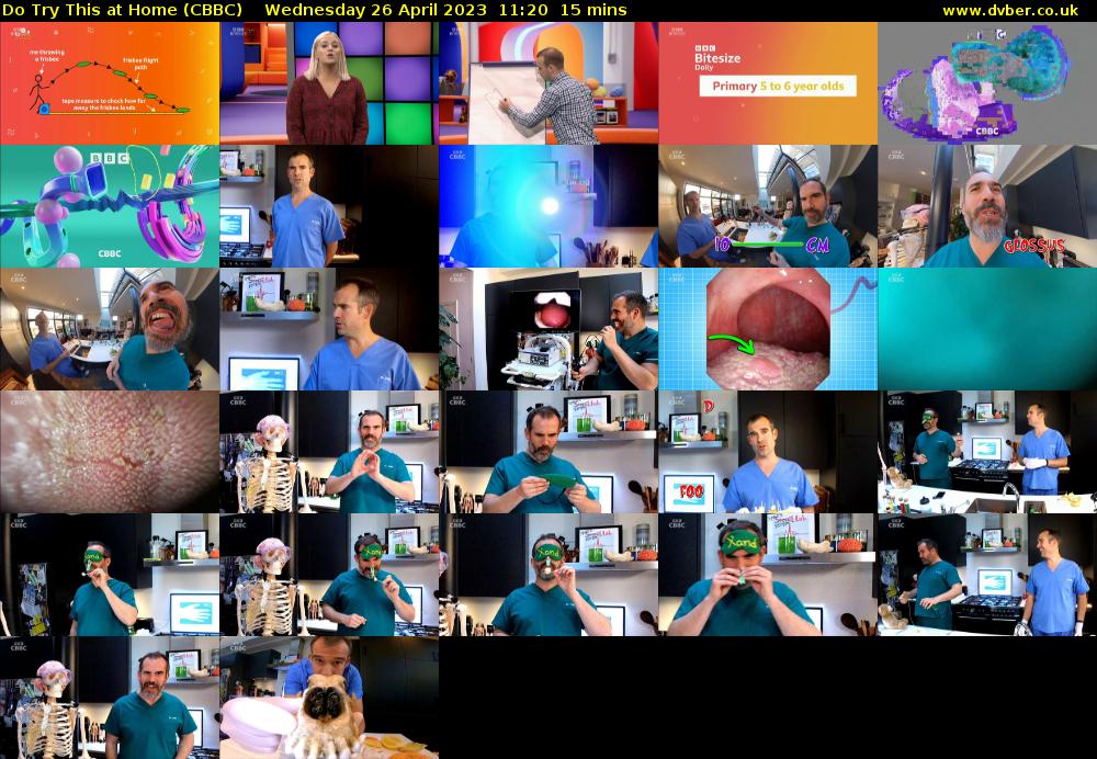 Do Try This at Home (CBBC) Wednesday 26 April 2023 11:20 - 11:35