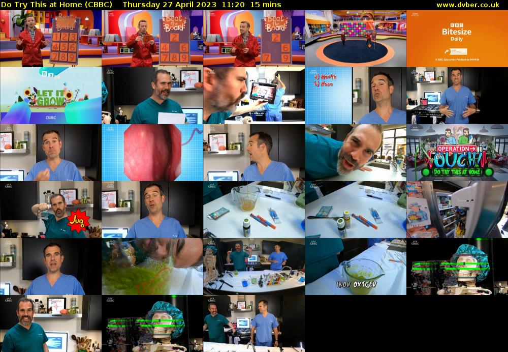 Do Try This at Home (CBBC) Thursday 27 April 2023 11:20 - 11:35