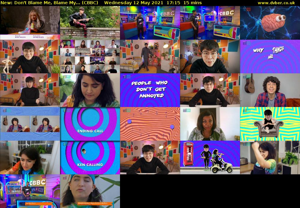 Don't Blame Me, Blame My... (CBBC) Wednesday 12 May 2021 17:15 - 17:30