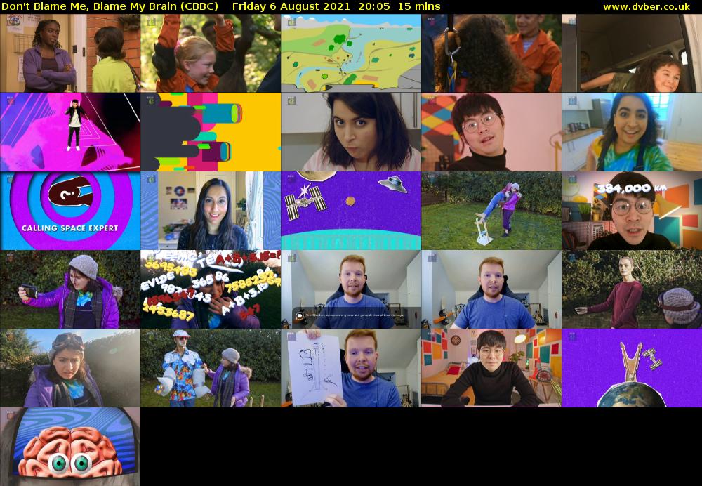 Don't Blame Me, Blame My Brain (CBBC) Friday 6 August 2021 20:05 - 20:20