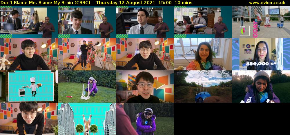 Don't Blame Me, Blame My Brain (CBBC) Thursday 12 August 2021 15:00 - 15:10