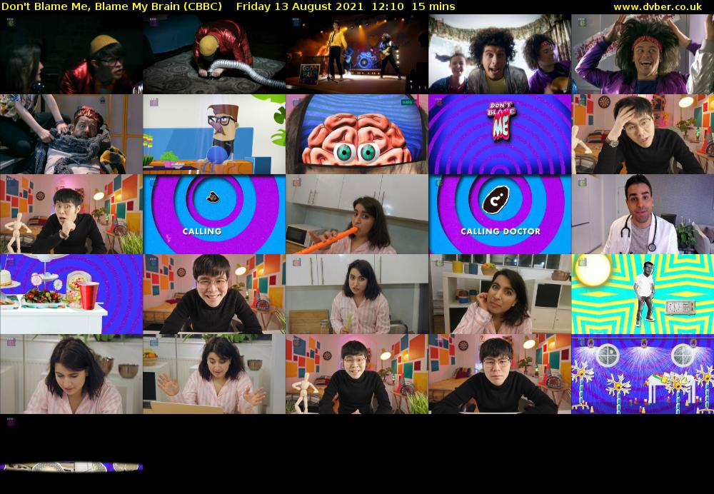 Don't Blame Me, Blame My Brain (CBBC) Friday 13 August 2021 12:10 - 12:25