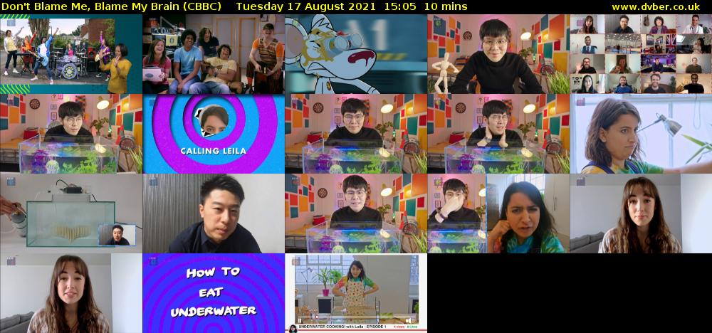 Don't Blame Me, Blame My Brain (CBBC) Tuesday 17 August 2021 15:05 - 15:15