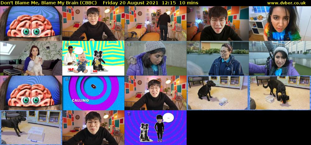 Don't Blame Me, Blame My Brain (CBBC) Friday 20 August 2021 12:15 - 12:25