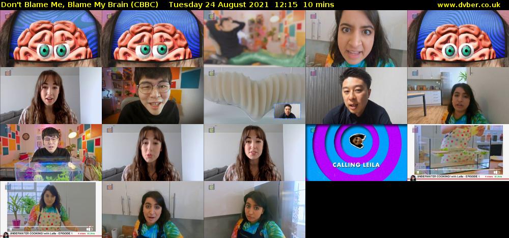 Don't Blame Me, Blame My Brain (CBBC) Tuesday 24 August 2021 12:15 - 12:25