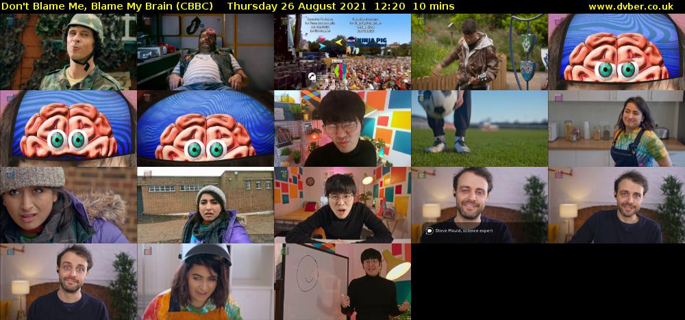 Don't Blame Me, Blame My Brain (CBBC) Thursday 26 August 2021 12:20 - 12:30