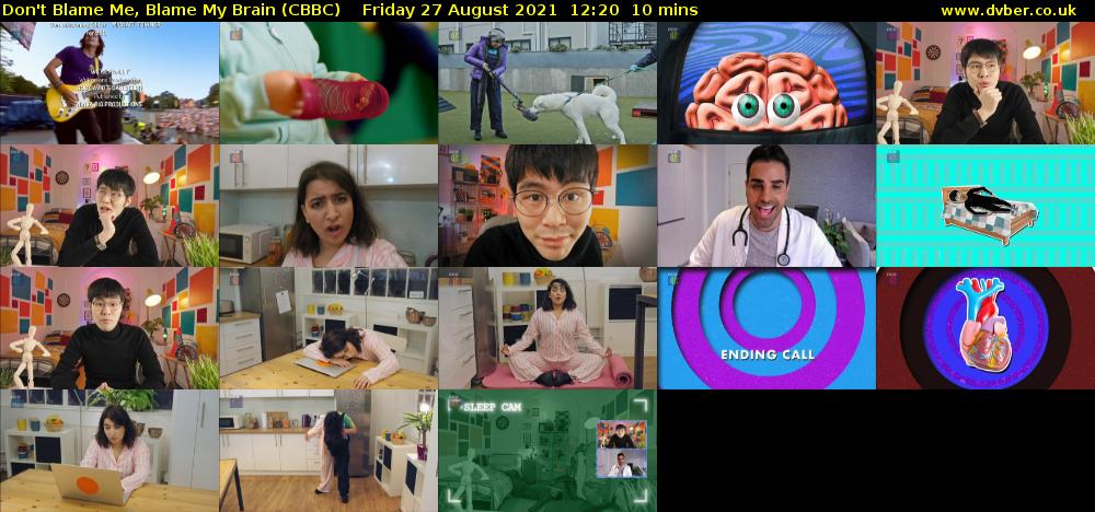 Don't Blame Me, Blame My Brain (CBBC) Friday 27 August 2021 12:20 - 12:30