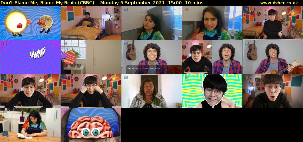 Don't Blame Me, Blame My Brain (CBBC) Monday 6 September 2021 15:00 - 15:10
