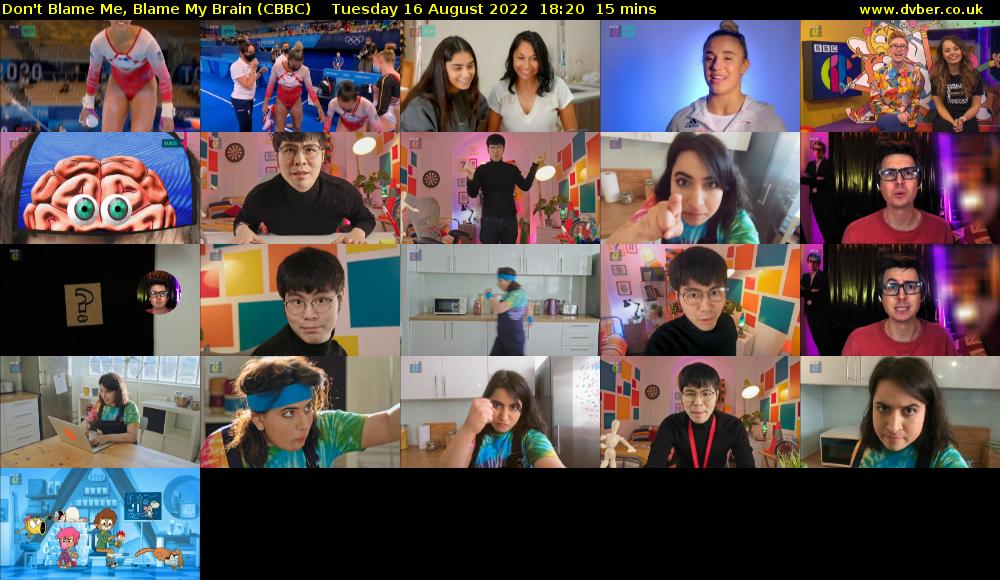 Don't Blame Me, Blame My Brain (CBBC) Tuesday 16 August 2022 18:20 - 18:35