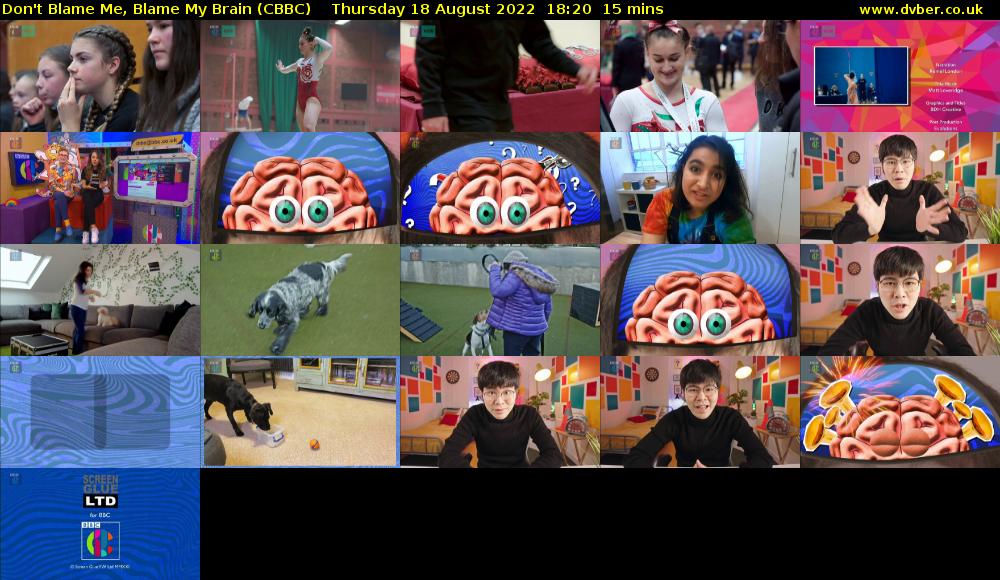 Don't Blame Me, Blame My Brain (CBBC) Thursday 18 August 2022 18:20 - 18:35
