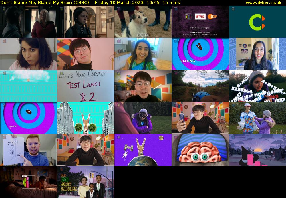 Don't Blame Me, Blame My Brain (CBBC) Friday 10 March 2023 10:45 - 11:00