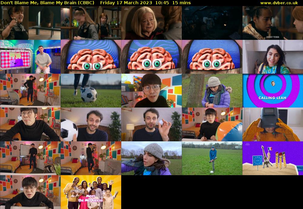 Don't Blame Me, Blame My Brain (CBBC) Friday 17 March 2023 10:45 - 11:00