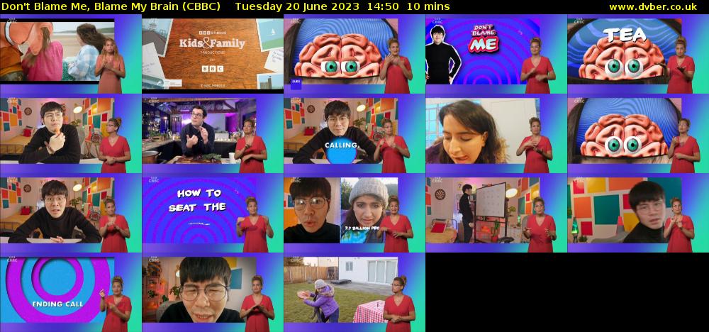 Don't Blame Me, Blame My Brain (CBBC) Tuesday 20 June 2023 14:50 - 15:00