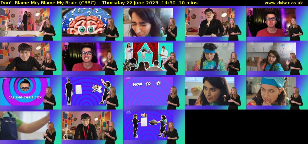 Don't Blame Me, Blame My Brain (CBBC) Thursday 22 June 2023 14:50 - 15:00