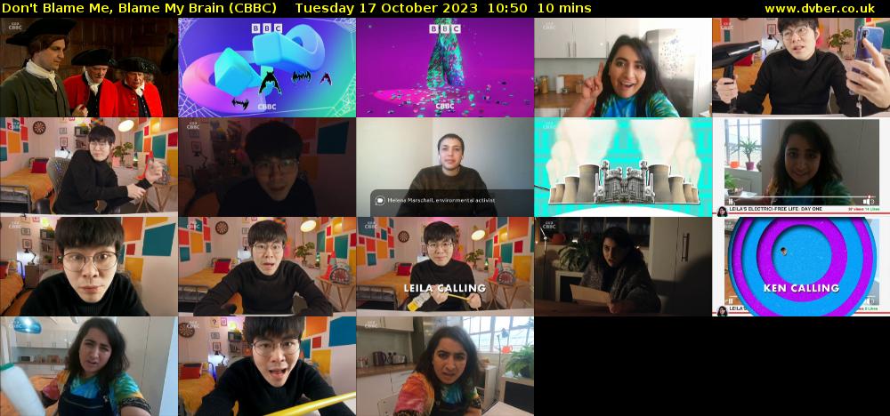 Don't Blame Me, Blame My Brain (CBBC) Tuesday 17 October 2023 10:50 - 11:00